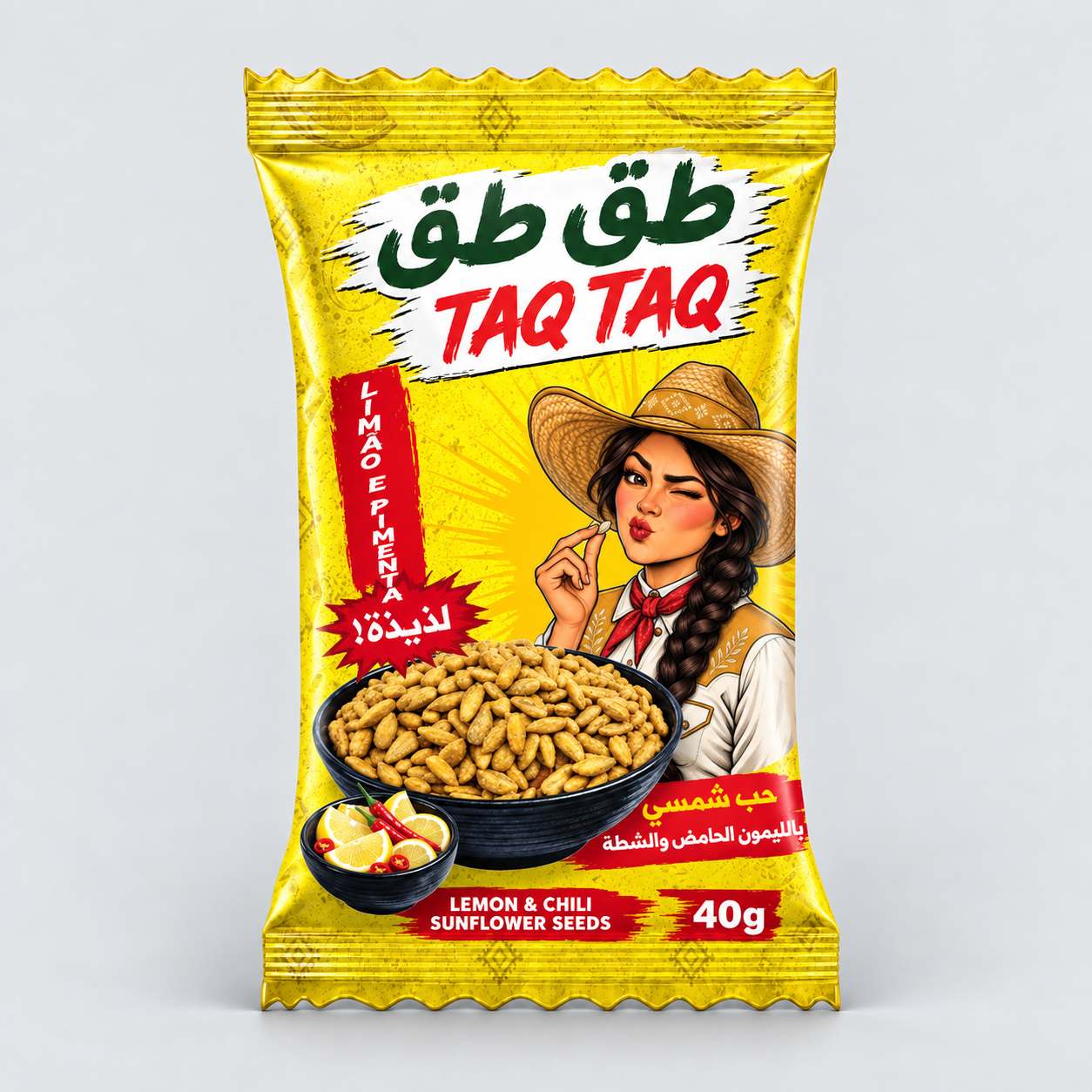 Taq Taq lemon and chili sunflower seeds pack